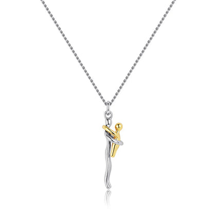 Elegant Embracing Figures Necklace - Commemorative Gift for Mother's Day and Father's Day, Emotional Jewelry for Treasured Memories