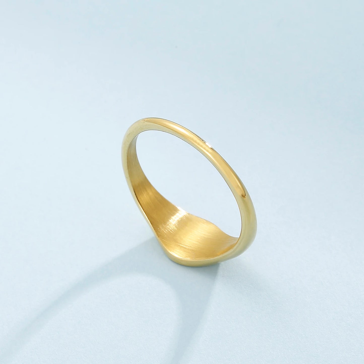 Simple North Star Starburst Signet Rings Simple Gold Color Geometry Ring Finger Stacking Band Jewelry Ring Party Gift