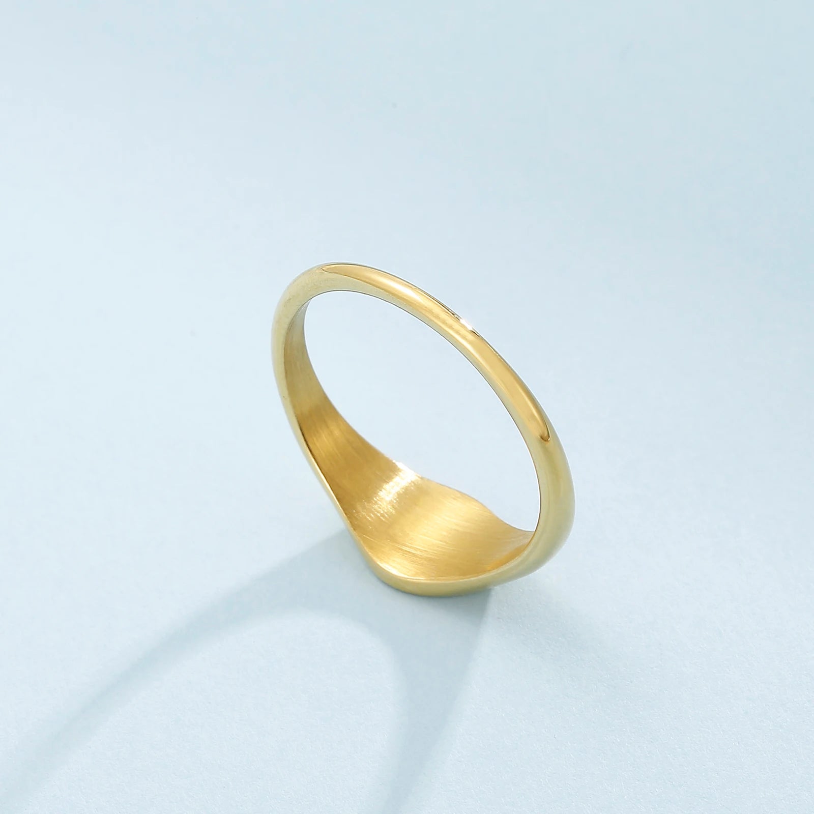 Simple North Star Starburst Signet Rings Simple Gold Color Geometry Ring Finger Stacking Band Jewelry Ring Party Gift