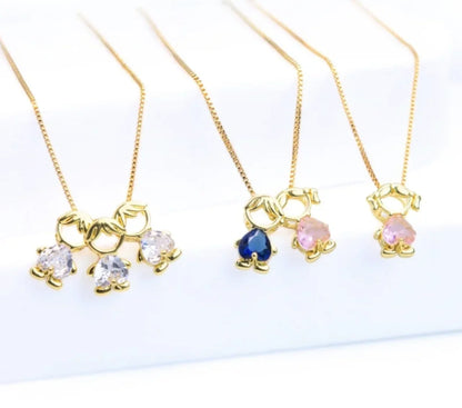 Elegant Heart-Shaped Crystal Zircon Pendant Necklaces for Women and Children - Perfect Birthday Gift Jewelry