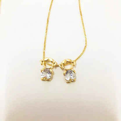 Elegant Heart-Shaped Crystal Zircon Pendant Necklaces for Women and Children - Perfect Birthday Gift Jewelry