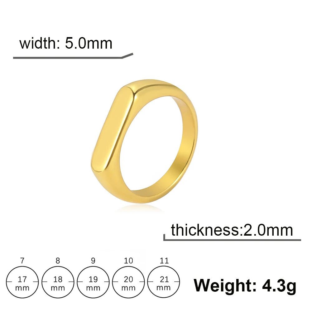 Fashion Simple Couple Ring for Women Men Minimalist Gold Color Finger Ring Love Couple Wedding Engagement Gift Jewelry