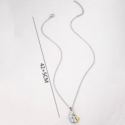 Elegant Women's Necklace Featuring Adorable Girl and Puppy Pendants - Animal-Inspired Pet Jewelry