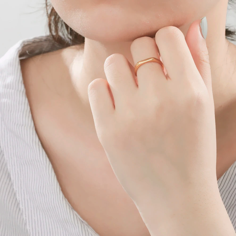 Fashion Simple Couple Ring for Women Men Minimalist Gold Color Finger Ring Love Couple Wedding Engagement Gift Jewelry